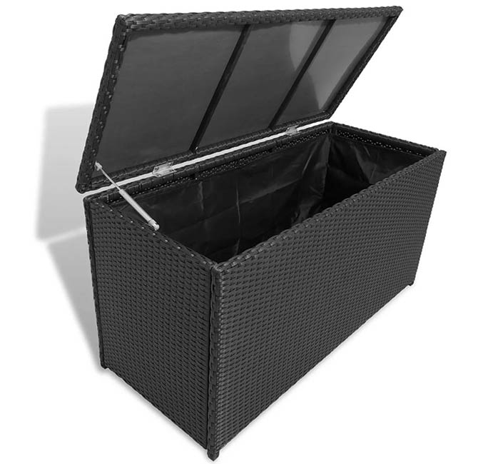 Arcón baúl de almacenamiento para exterior color negro Arcón baúl de almacenamiento para exterior color negro