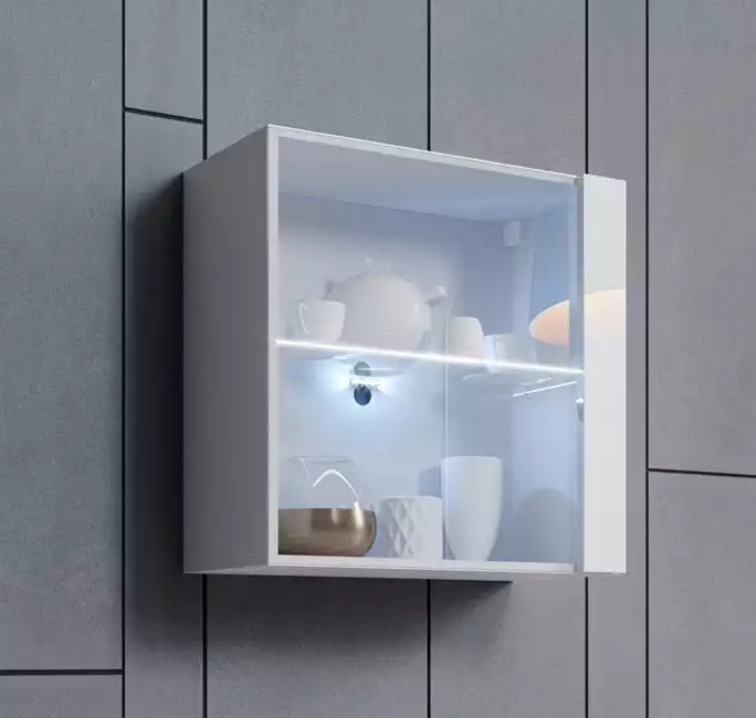 Armario Colgante modelo Aitana Q1L (60x60cm) en color blanco con luz LED