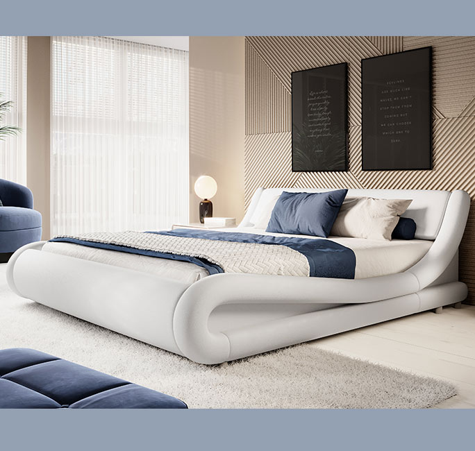 Cama de matrimonio Alessia Blanco