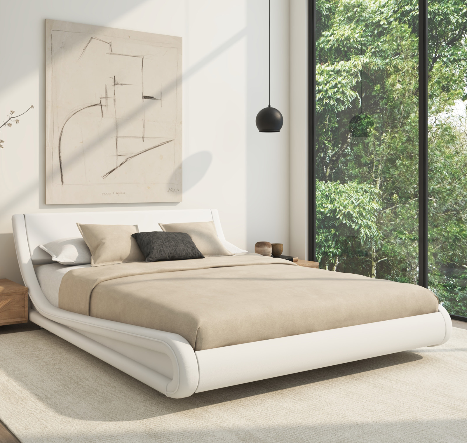 Cama de matrimonio Alessia Blanco