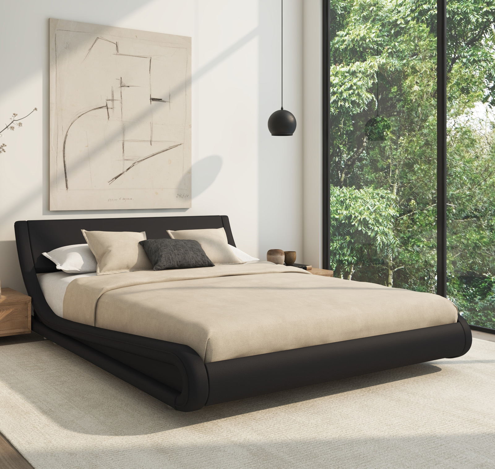 Cama de matrimonio Alessia Negro