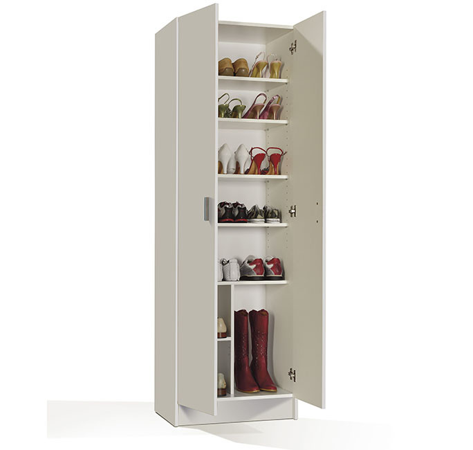 Armario Multiusos Blanco 2 Puertas 7 Estantes Modelo 7146o