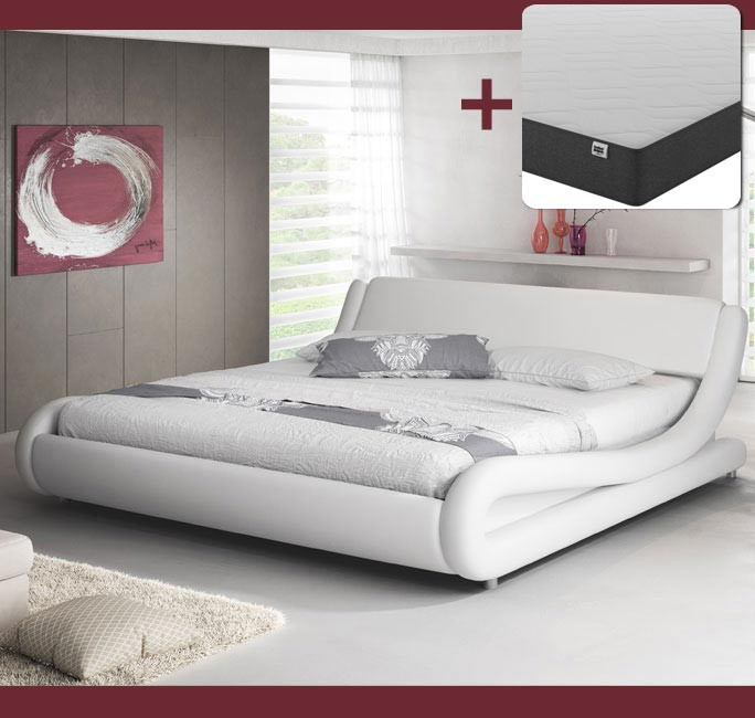 aceleración otro Centro comercial Cama de matrimonio Alessia color blanco (140x190cm) con colchón Texas