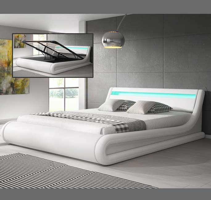 Cama con canapé Parisina en blanco