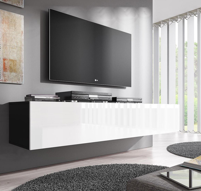 160 cm Mueble TV Modelo Forli XL en Color Negro