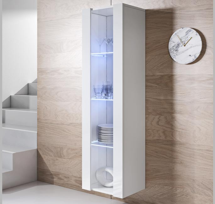 muebles bonitos Armario Colgante Modelo Luke V4 40x165cm Color Blanco