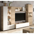 Mueble de salón modelo Oulu en color sonoma y blanco