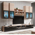 Mueble de salon modelo Acosta color sonoma y negro (3 m)