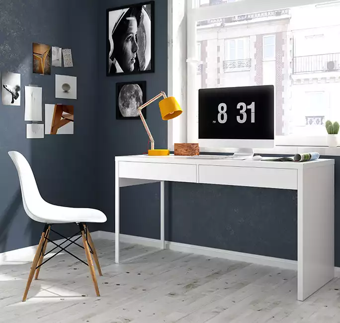 Mesa de despacho 138cm modelo Sueca en color blanco