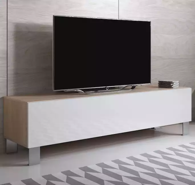 mueble-tv-luke-h2-160x30-pies-aluminio-sonoma-blanco