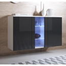 Aparador modelo Luke A1 (120x70cm) color blanco y negro [SEGUNDAVIDA]