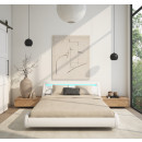 Cama de matrimonio con canapé Parisina en color blanco (140x190cm)