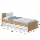 Cama con cabezal y 2 cajones modelo Izan