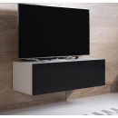 Mueble TV modelo Luke H1 (100x30cm) color blanco y negro ⟦ʀᴇᴀᴄᴏɴᴅɪᴄɪᴏɴᴀᴅᴏ⟧