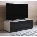 Mueble TV modelo Luke H1 (100x32cm) color blanco y negro con patas estándar ⟦ʀᴇᴀᴄᴏɴᴅɪᴄɪᴏɴᴀᴅᴏ⟧