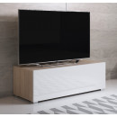 Mueble TV modelo Luke H1 (100x32cm) color sonoma y blanco con patas estándar  ⟦ʀᴇᴀᴄᴏɴᴅɪᴄɪᴏɴᴀᴅᴏ⟧