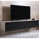 Mueble TV modelo Luke H2 (160x30cm) color blanco y negro ⟦SEGUNDA VIDA⟧