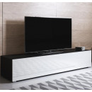 Mueble TV modelo Luke H2 (160x32cm) color negro y blanco con patas estándar ⟦SEGUNDA VIDA⟧
