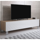 mueble-tv-luke-h2-160x30-pies-aluminio-sonoma-blanco