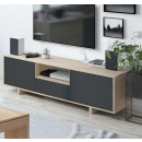 Mueble de televisión modelo Salerno en color sonoma y gris 