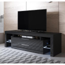 Mueble TV modelo Selma (160x53cm) color negro con LED RGB ⟦SEGUNDA VIDA⟧