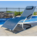 Tumbona wave Lounger - Aluminum - Navy on Matte White