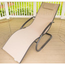 Tumbona wave Lounger - Aluminum - Macchiato on Matte Grey 