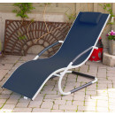 Tumbona wave Lounger - Aluminum - Navy on Matte White