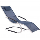 Tumbona wave Lounger - Aluminum - Navy on Matte White