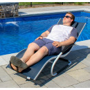 Tumbona wave Lounger - Aluminum - Navy on Matte White