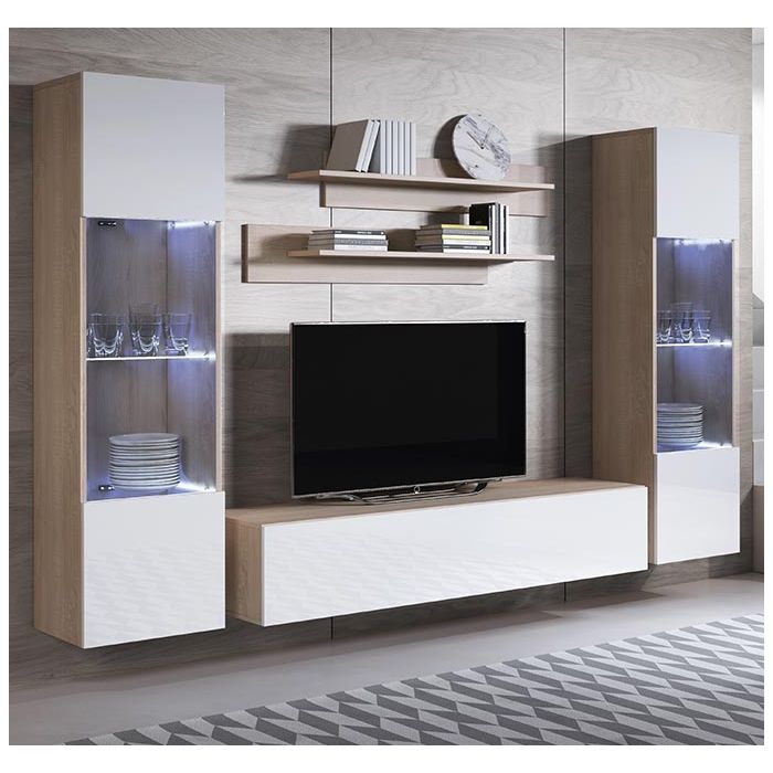 Conjunto de muebles Luke 9E sonoma y blanco (2,6m)