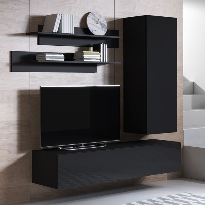 Conjunto de muebles Luke 1B negro (1,6m)