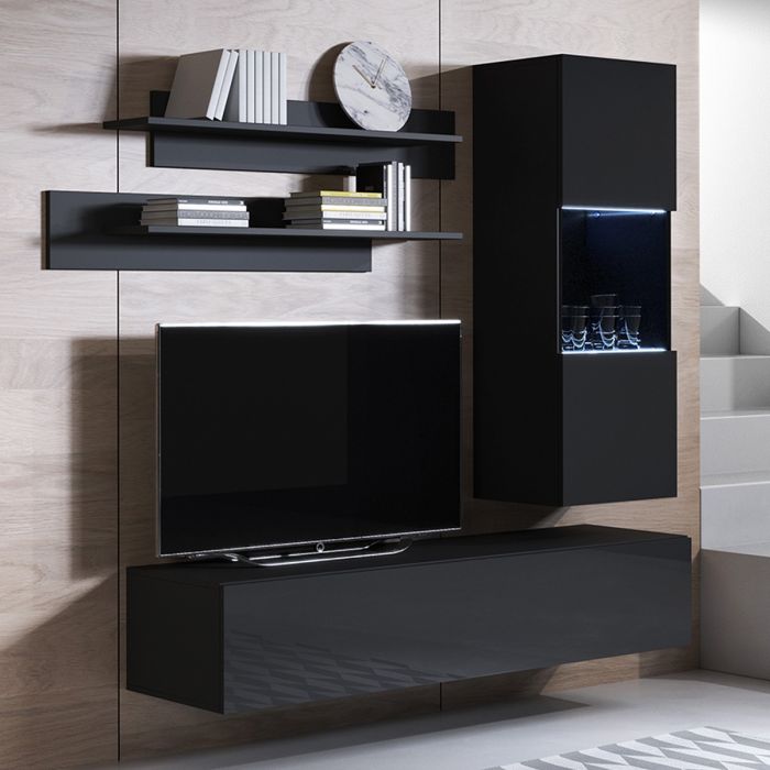 Conjunto de muebles Luke 6B negro (1,6m)