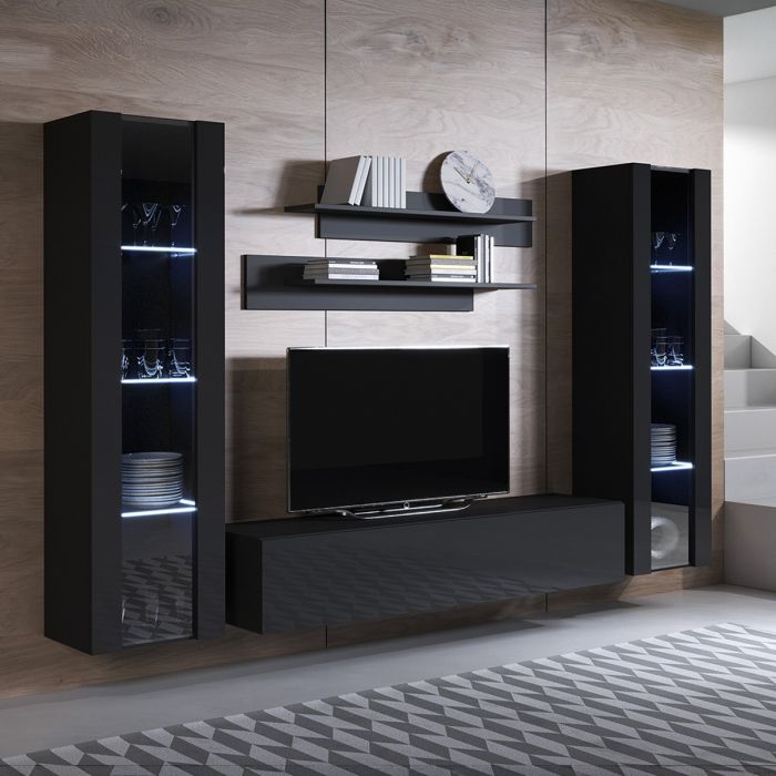 Conjunto de muebles Luke 8B negro (2,6m)