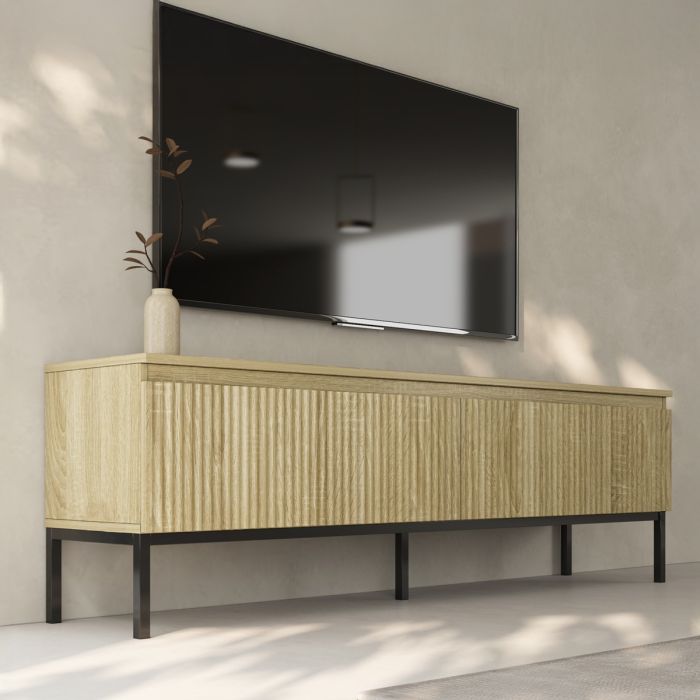 Mueble TV acanalado modelo Logan color Sonoma