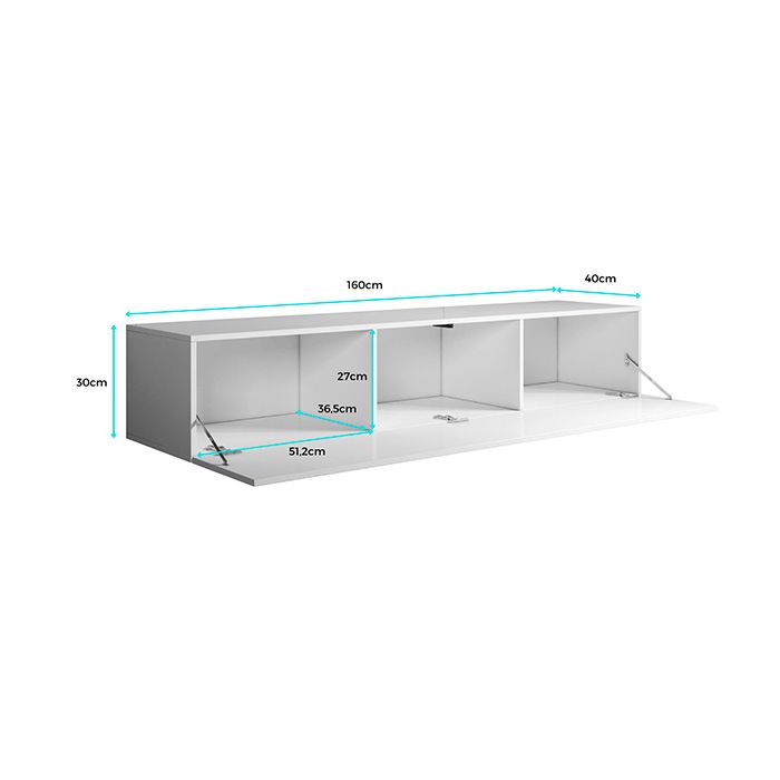 Mueble TV modelo Luke H2 (160x30cm) color blanco