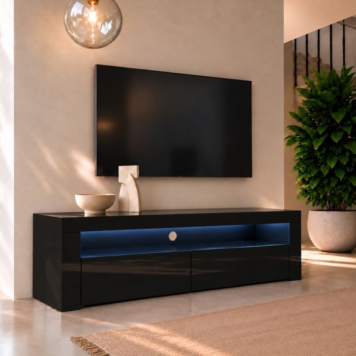 Mueble TV modelo Aker (140x50,5cm) color negro