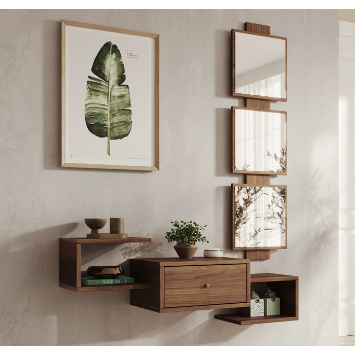 recibidor-color-nogal-ambar-con-cajon-y-espejo-neo