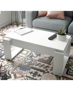 Mesa de centro elevable modelo Bellus en color blanco
