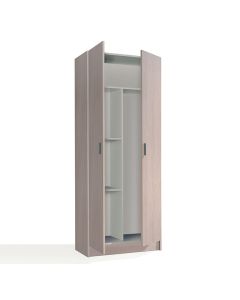 Armario multiusos escobero 2 puertas modelo Benicarlo en color roble
