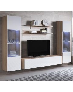 Conjunto de muebles Luke 9E sonoma y blanco (2,6m)