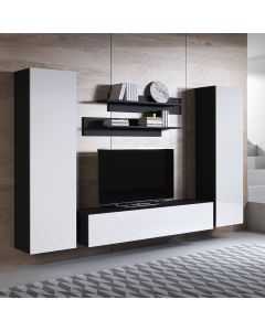 Conjunto de muebles Luke 7D negro y blanco (2,6m)