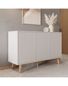 Aparador color Blanco 120 cm con puertas acanaladas Renzo