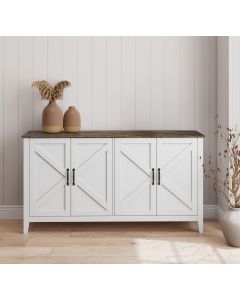 Aparador color Blanco y Roble Rustic 140 cm Olivia