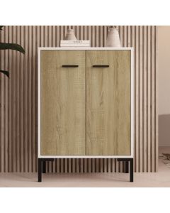 Aparador pequeño Blanco y Sonoma 84 cm Lander L15