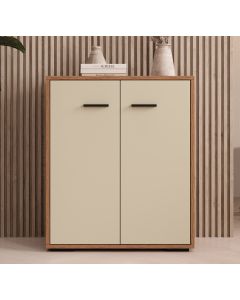 Aparador pequeño color Nogal Ambar y Beige 71 cm Lander L2