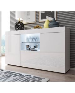 Aparador modelo Sefora color blanco brillo 135x72cm.
