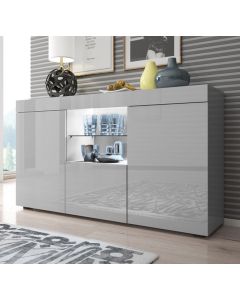 Aparador modelo Sefora color gris brillo 135x72cm.