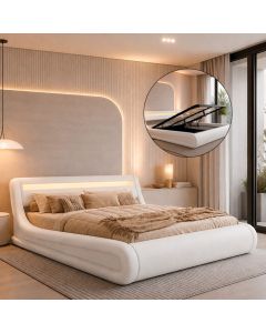 Cama de matrimonio con canapé Rodas en color blanco (180x200cm)