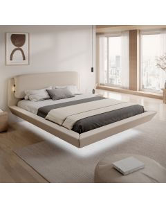 Cama de matrimonio flotante Diana en color beige (180x200cm)